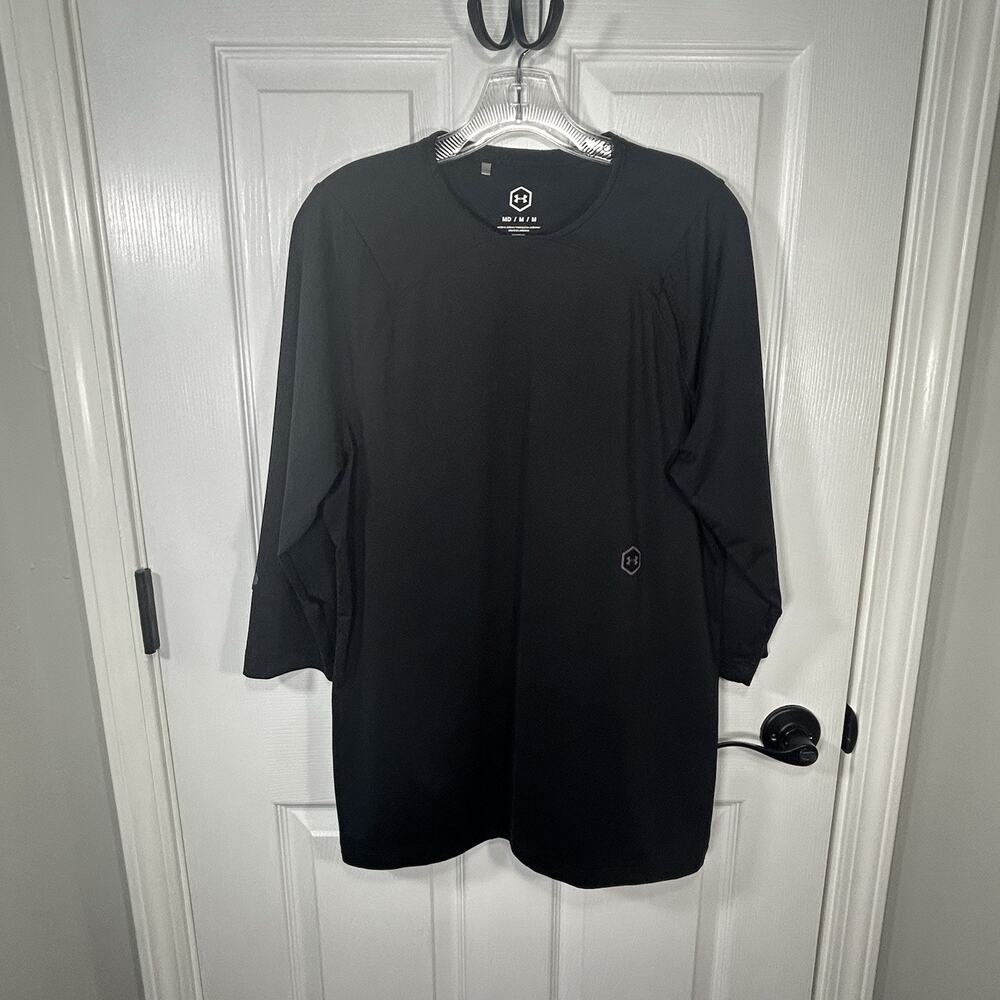 Under Armour UA RUSH Women’s Black Long Sleeve Athletic Tunic Shirt Size Medium